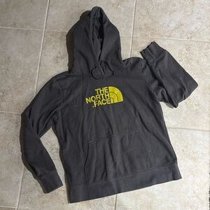 The North Face Gray Hoodie with Yellow Logo